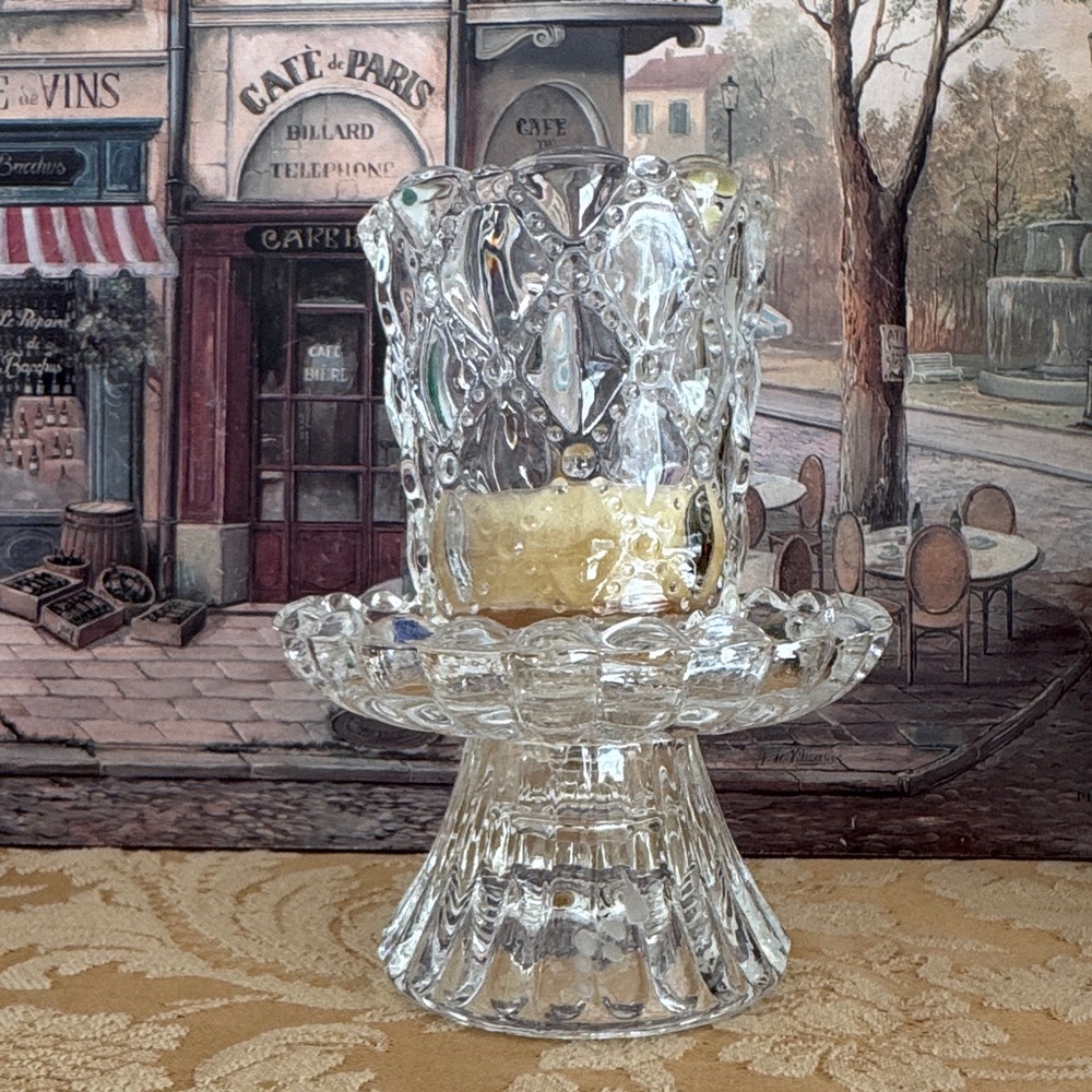 PartyLite P9246 Quilted Crystal Pair Pedestal Candle Holders - Picture 7 of 12